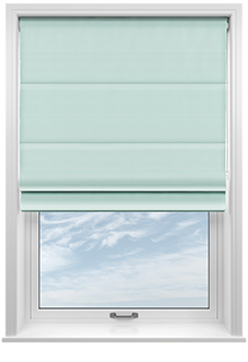 Akoya Faux Silk, Lustre Ice Blue - Roman Blind